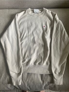 Champion Reverse Weave Sweatshirt Crewneck C Logo Cream White XSmall